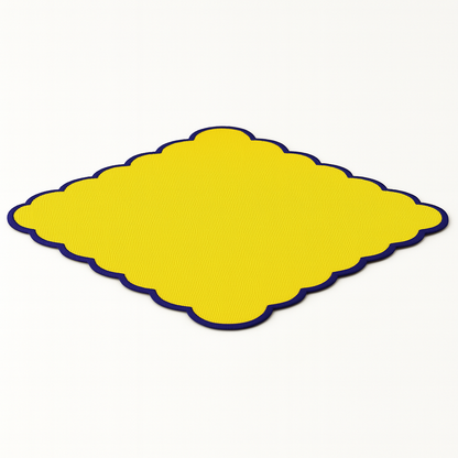 Yellow Dusk Scallop Embroidered Cotton Napkins Set of 6 | Dining Decor