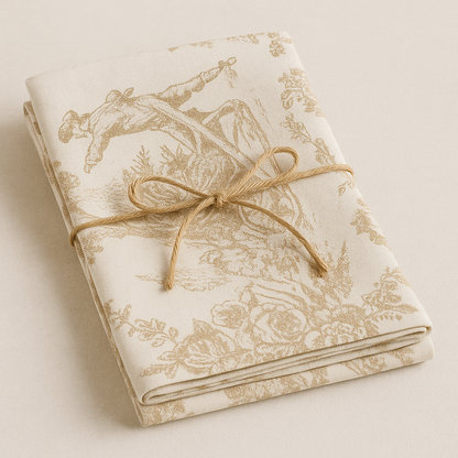 Beige Toile cotton runner alternative view - Viraasa premium dining