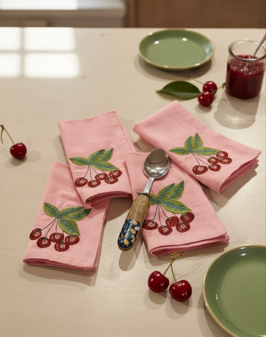 Rose Cherry Napkin Set of 6