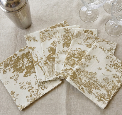 Beige Toile cocktail napkins alternative view - Viraasa