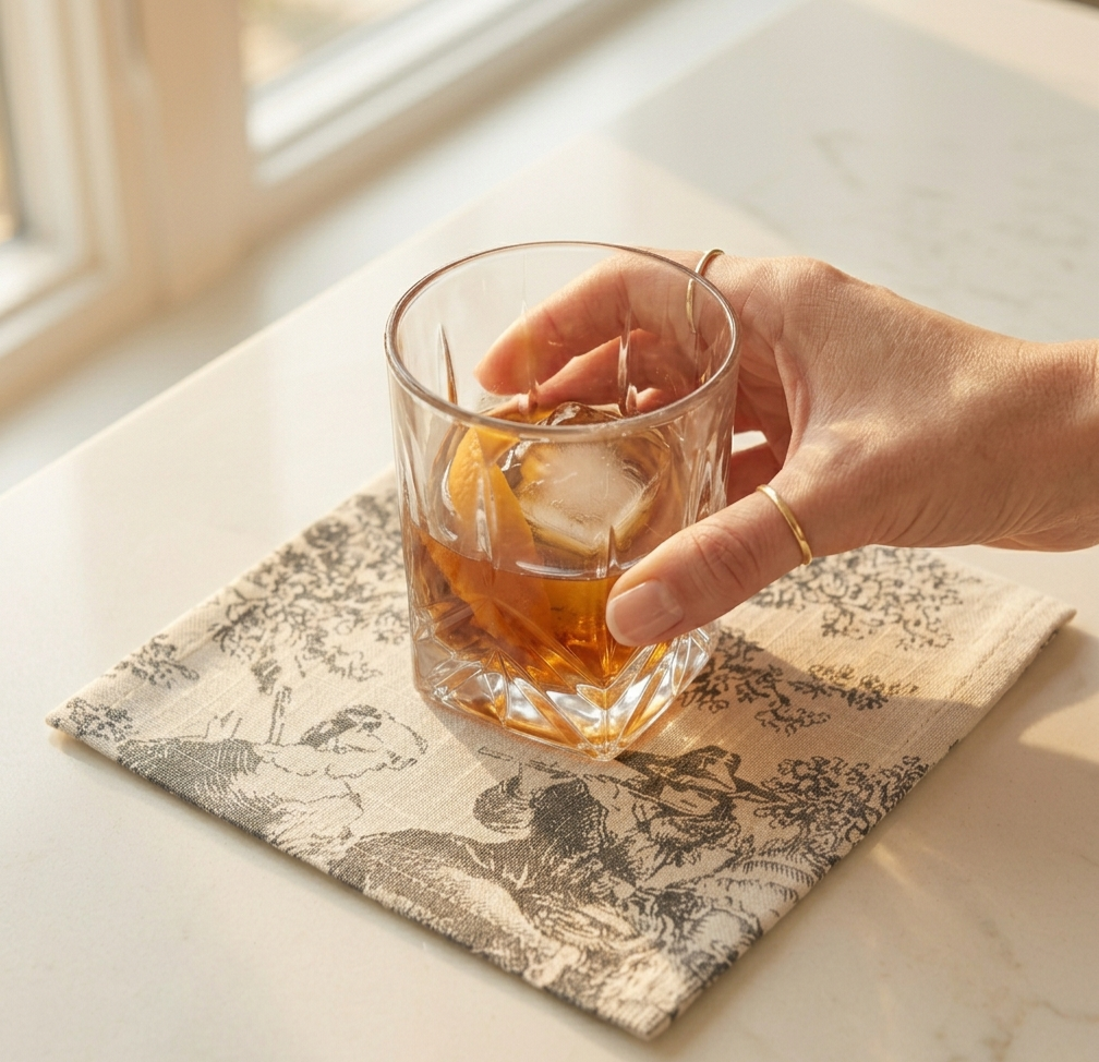 Grey Toile cocktail napkins alternative view - Viraasa