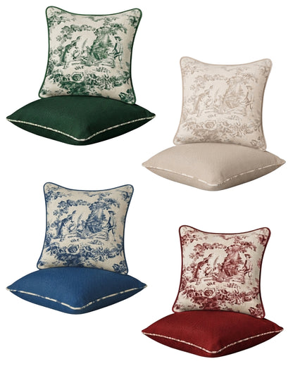 Green Contrast Duo | Filled Cushion Set of 2