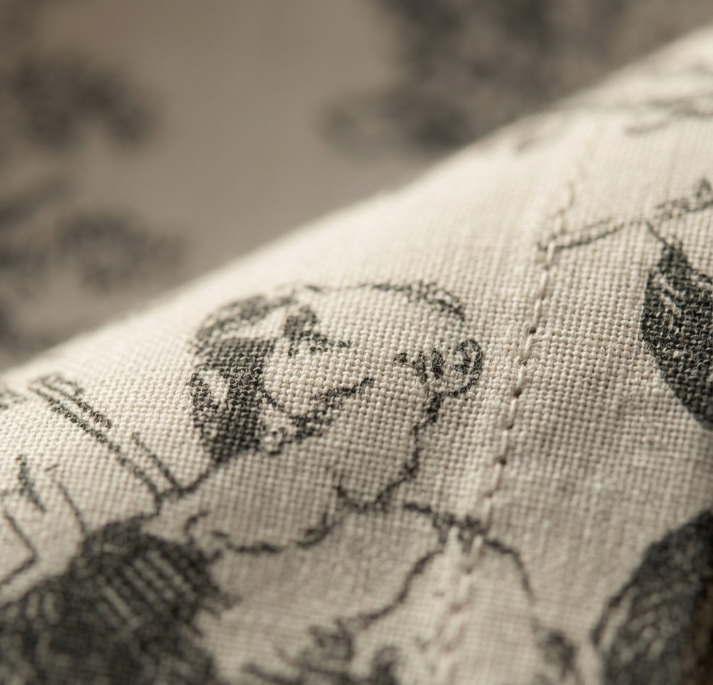 Folded Grey Toile cocktail napkin set - Viraasa luxury dining