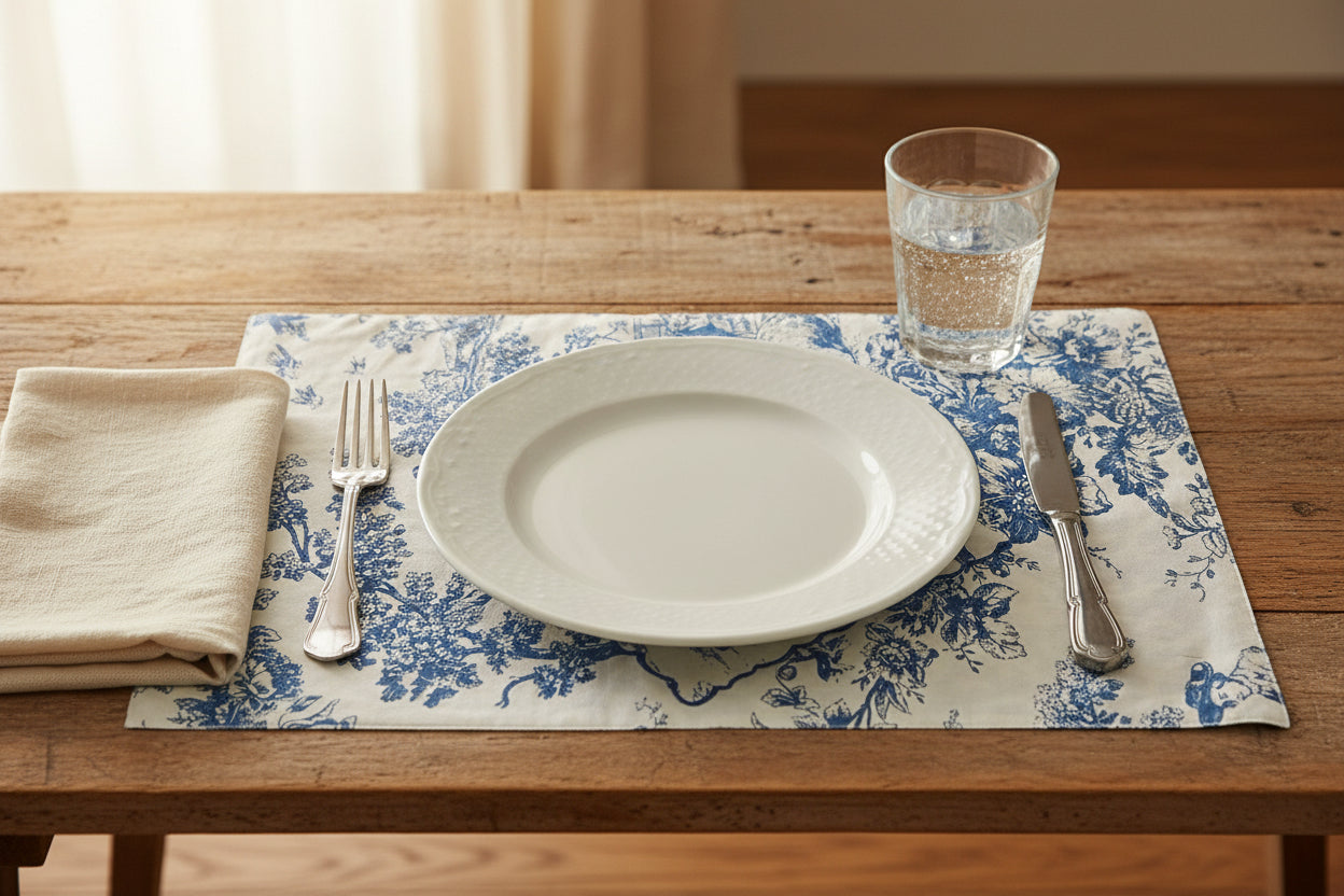 Blue floral and nature pattern Placemat