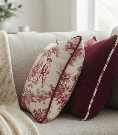 Red Contrast Duo | Filled Cushion Set of 2