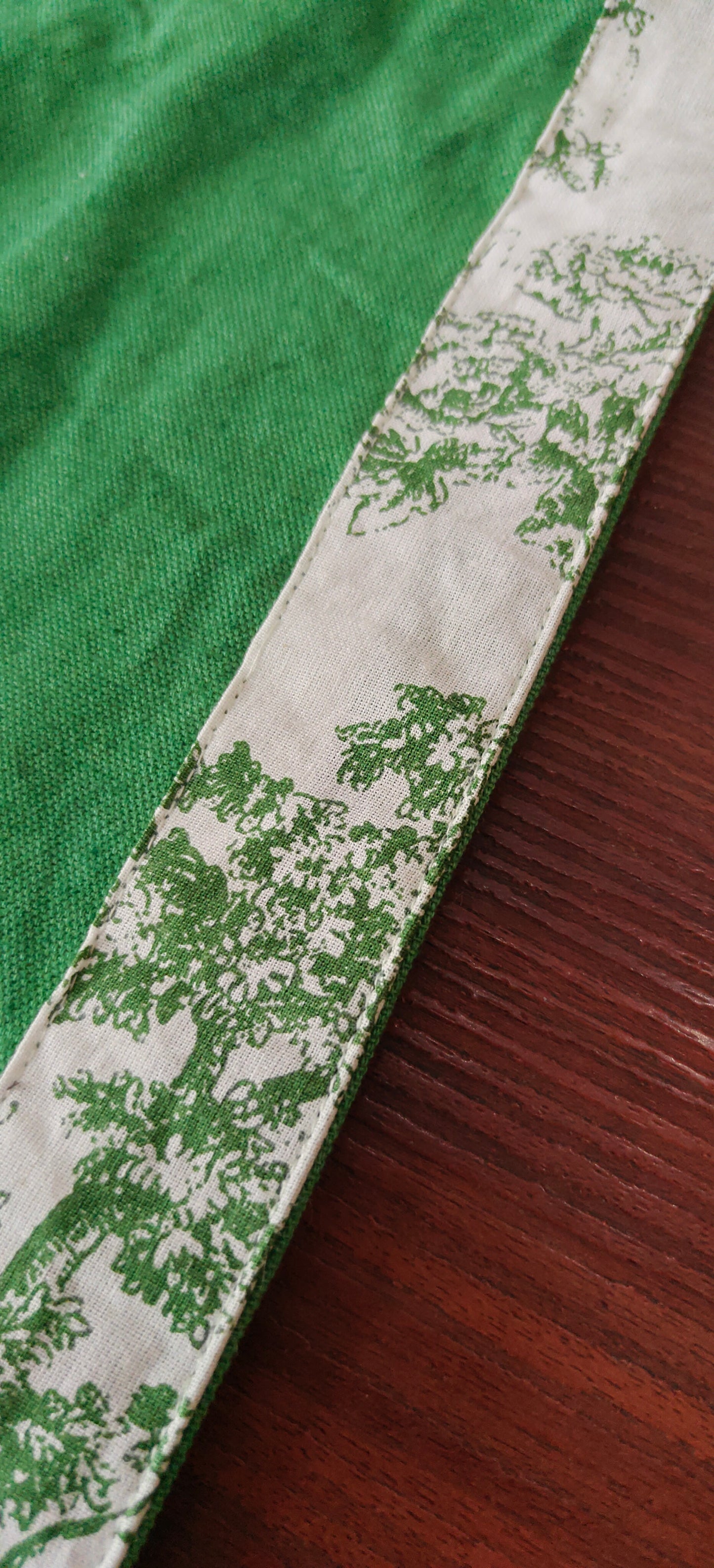 Green Toile Frame Placemat Set of 6 | Double Layer Organic Cotton
