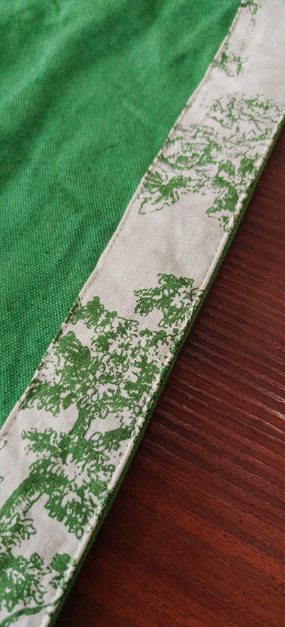 Green Toile Frame Placemat Set of 6 | Double Layer Organic Cotton