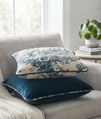 Blue Contrast Duo | Filled Cushion Set of 2