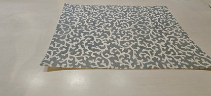 Grey floral placemats styled on dining table - Viraasa