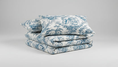 Blue Toile de Jouy Duvet Cover Set | Luxury French Print Bedding