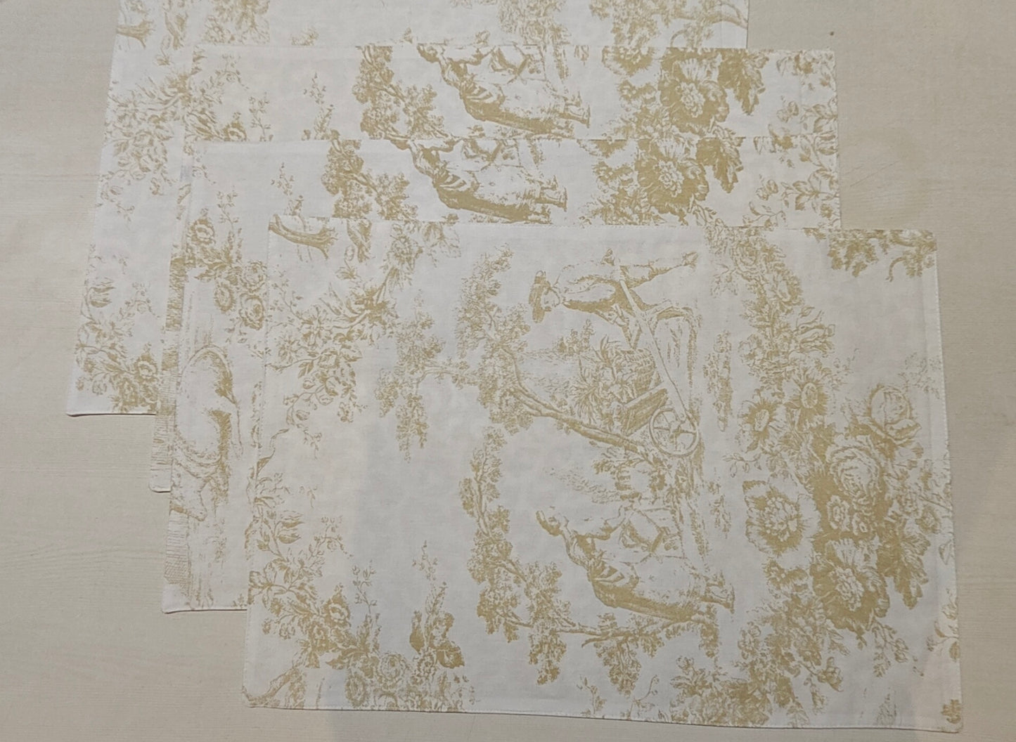 Beige floral pattern Placemat on a plain background