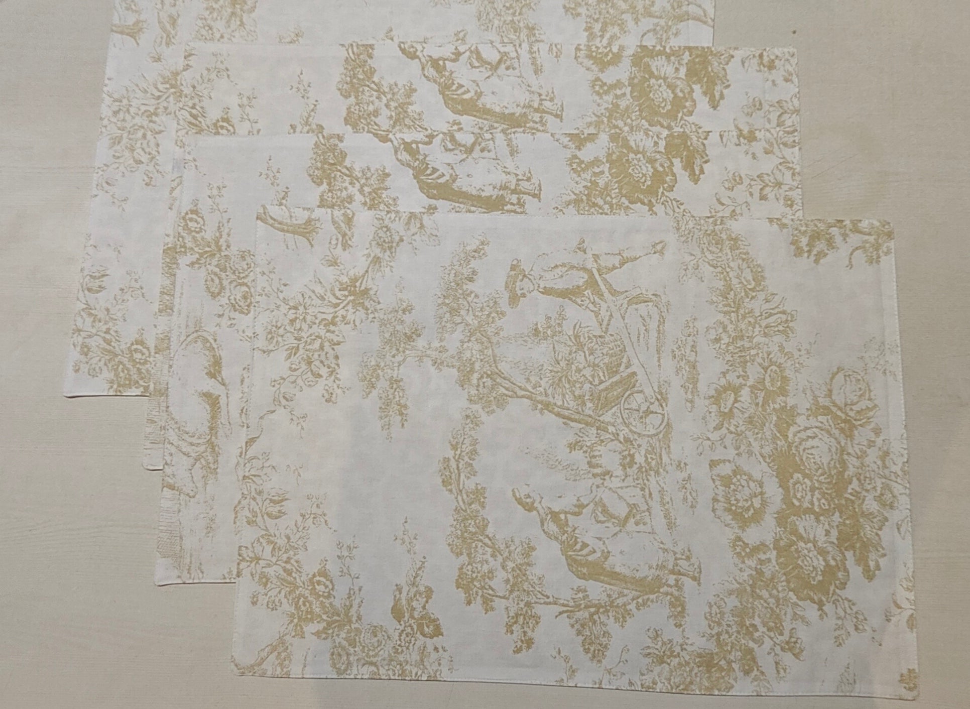 Beige floral pattern Placemat on a plain background
