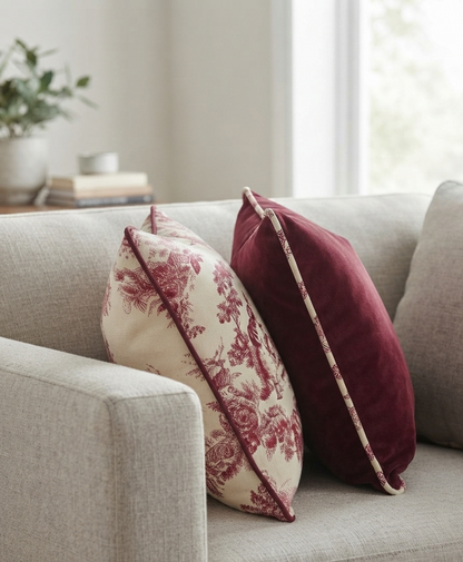 Red Contrast Duo | Filled Cushion Set of 2