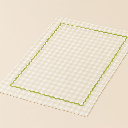 Beige Gingham Cotton Picnic Mat | Classic Check Print