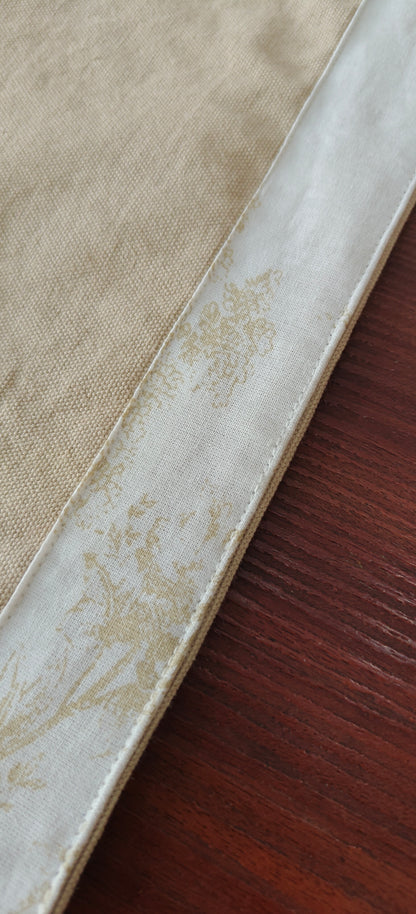Beige Toile Frame Placemat Set of 6 | Double Layer Organic Cotton
