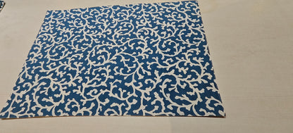 Blue floral placemats styled on dining table - Viraasa