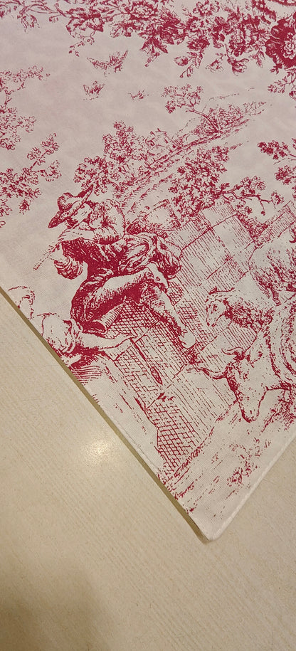 Close up Red vintage-style pattern on a beige background