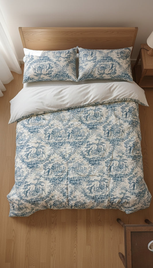 Classic Blue Toile Duvet set