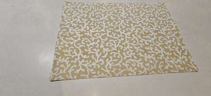 Golden floral placemats styled on dining table - Viraasa