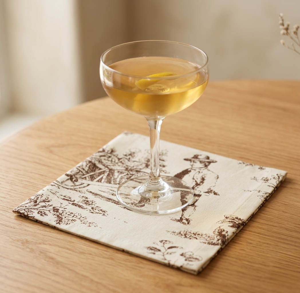 Brown Toile de Jouy Cocktail Napkins Set of 6 - Viraasa luxury French dining