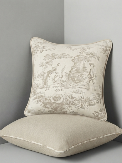 Beige Contrast Duo | Filled Cushion Set of 2