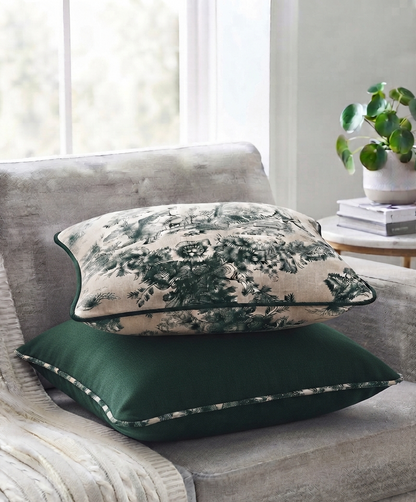 Green Contrast Duo | Filled Cushion Set of 2