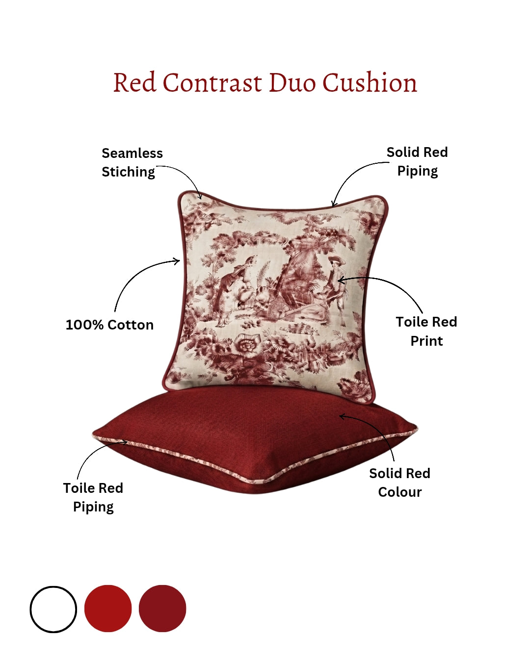Red Contrast Duo | Filled Cushion Set of 2