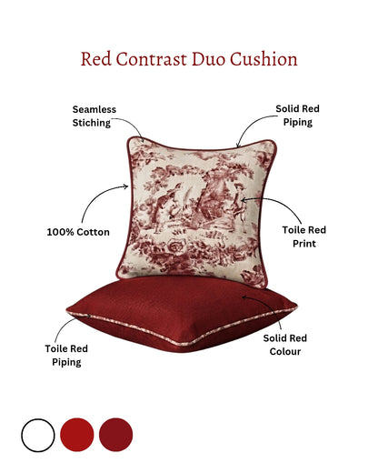Red Contrast Duo | Filled Cushion Set of 2